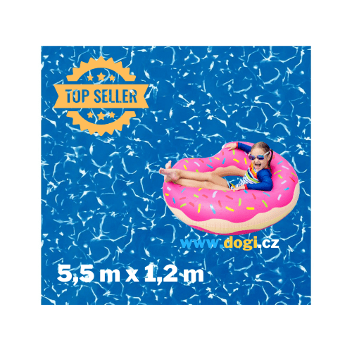 Instalovaná fólie Waves v bazénu 5,5 x 1,2 m.