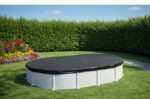 Krycí plachta na bazén 7,3 x 3,7 m – oválná, antracitová (PVC 140 g/m²) - Obrázek 2
